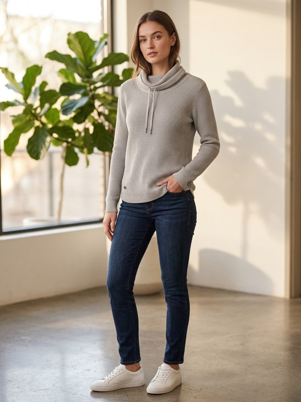 Ralph Lauren Light Gray Cowl Neck Sweater